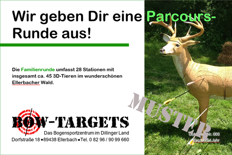 Der Gutschein für eine Parcours-Runde Der Gutschein für eine Parcours-Runde